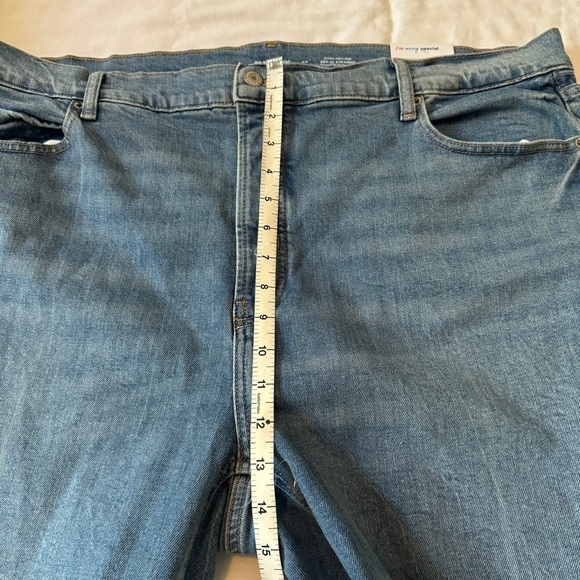 NEW Old Navy 22 Extra High Rise Ski-Hi Straight Jeans Raw Hem - Picture 5 of 8